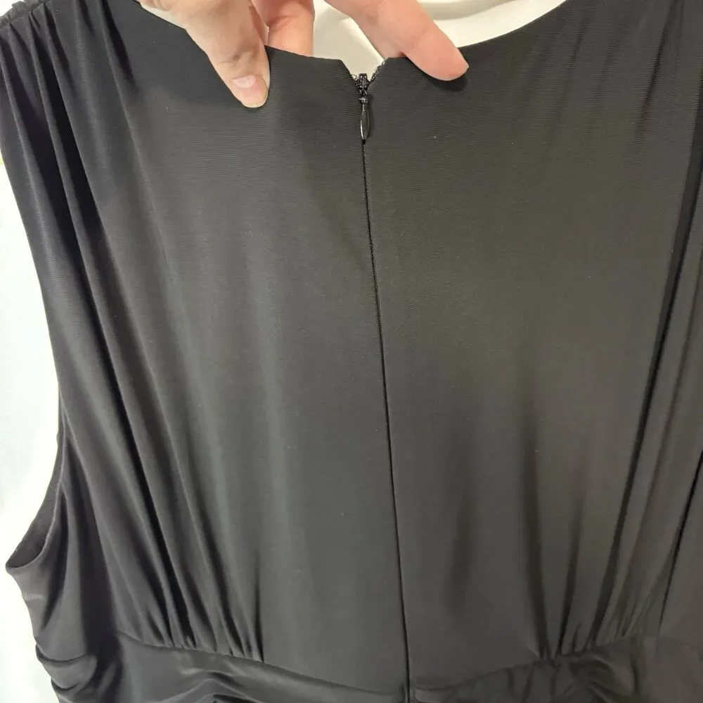 Eliza J Black Sleeveless Jumpsuit Wide Leg Stretch Sz 3X Flattering Party Work